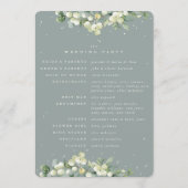 Seafoam Green Snowberry+Eukalyptus Winter Wedding Programm (Rückseite)