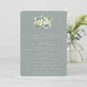 Seafoam Green Snowberry+Eukalyptus Winter Wedding Programm (Stehend Vorderseite)