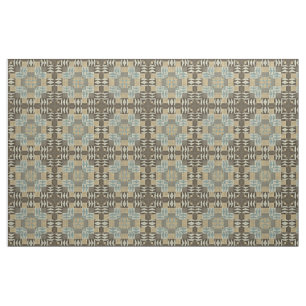 Seafoam Green Taupe Beige Dunkelbraun Ethnic Look Stoff