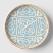 Seafoam Green Taupe Brown Angesagtes Bohemisches B Uhr (Vorderseite)