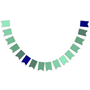 Seafoam Green to Navy Blue Gradient Wimpelkette