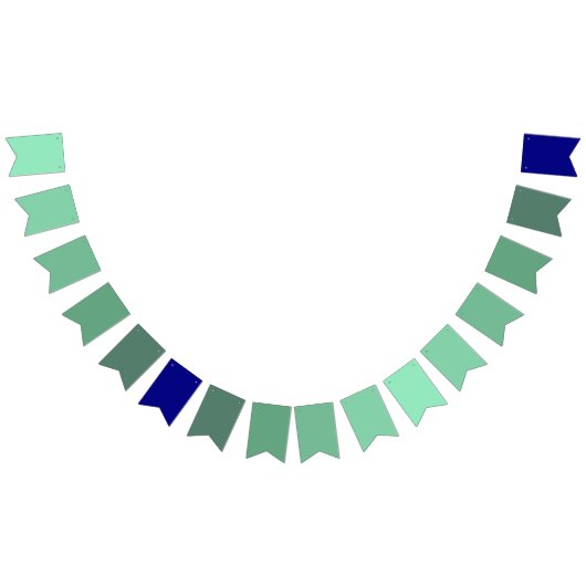 Seafoam Green to Navy Blue Gradient Wimpelkette (Alle)