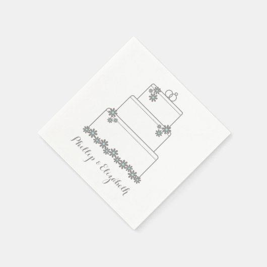 Seafoam Green Wedding Cake Napkins Serviette (Ecke)