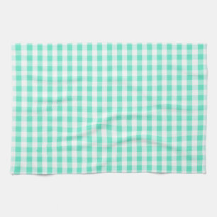 Seafoam Green & White Gingham Pattern Handtuch