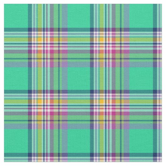 Seafoam Grün und pinkfarbenes Girly kariertes Stoff (Nahaufnahme)