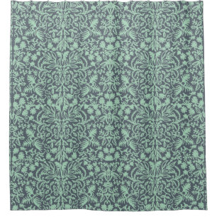 Seafoam grüner Dschungel-Laub-Duschvorhang Duschvorhang