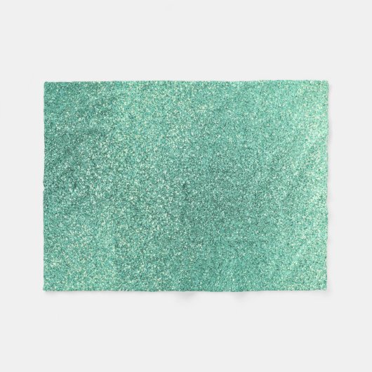 Seafoam grüner Glitter Fleecedecke (Vorderseite (Horizontal))