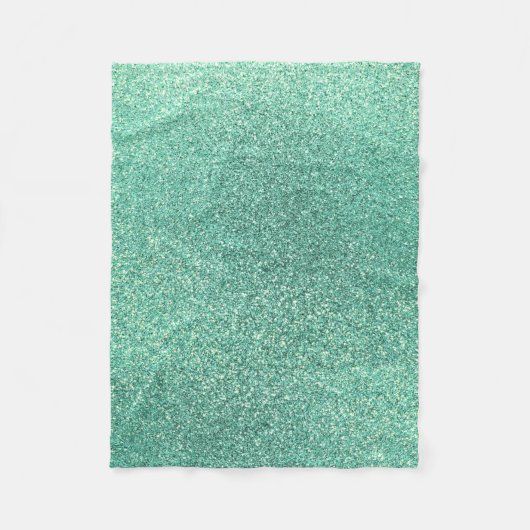 Seafoam grüner Glitter Fleecedecke (Vorderseite)