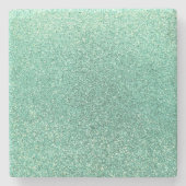 Seafoam grüner Glitter Steinuntersetzer (Vorderseite)