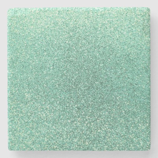 Seafoam grüner Glitter Steinuntersetzer (Vorderseite)