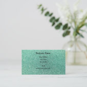 Seafoam grüner Glitter Visitenkarte (Stehend Vorderseite)