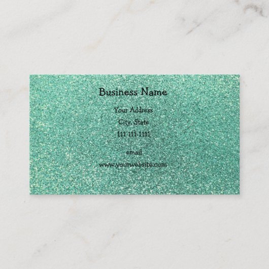 Seafoam grüner Glitter Visitenkarte (Vorderseite)