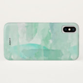 Seafoam grünes Aquarell - addieren Sie Ihren Namen Case-Mate iPhone Hülle (Rückseite (Horizontal))