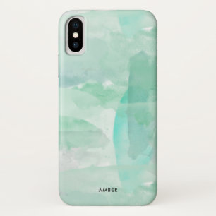 Seafoam grünes Aquarell - addieren Sie Ihren Namen Case-Mate iPhone Hülle