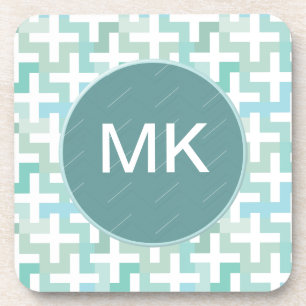 Seafoam grünes geometrisches untersetzer