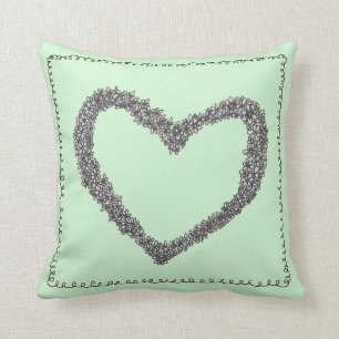 Seafoam grünes Herzkissen Kissen