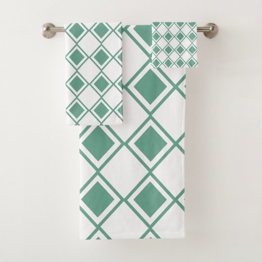 Seafoam Harlequin Badhandtuch Set (Insitu)