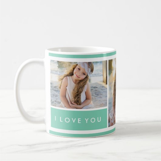 Seafoam I Liebe You Foto Collage | Mug Kaffeetasse (Links)