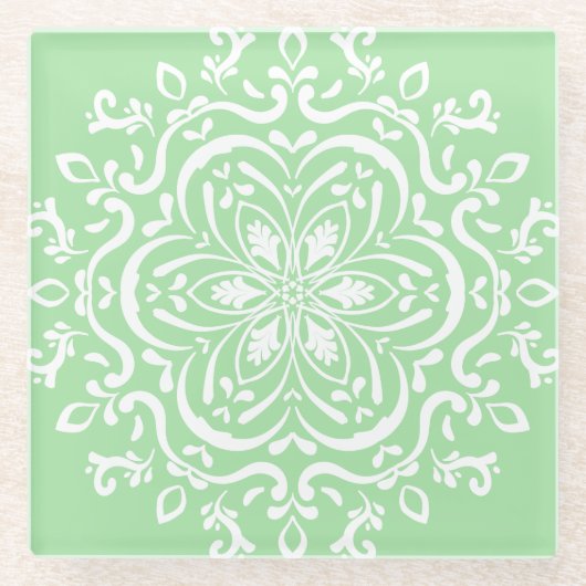 Seafoam Mandala Glasuntersetzer (Vorderseite)