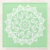 Seafoam Mandala Glasuntersetzer (Vorderseite)