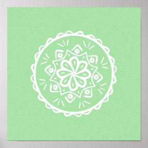 Seafoam Mandala Poster