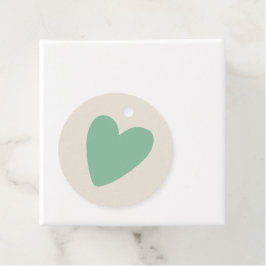 Seafoam Mint Green Beige Heart Favor Tag Geschenkanhänger