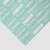 Seafoam Mint Green Birthday Personalized Name Seidenpapier (Detail)