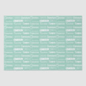 Seafoam Mint Green Birthday Personalized Name Seidenpapier (Vorderseite)