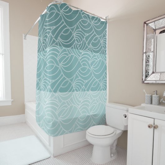 Seafoam Ocean Waves Duschvorhang (Beispiel)