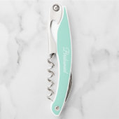 Seafoam Personalisiert Wedding Bridesmaid Kellnermesser (Vorderseite)