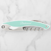 Seafoam Personalisiert Wedding Bridesmaid Kellnermesser (Vorderseite)