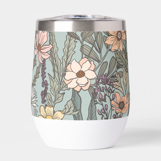 Seafoam Pink Yellow Retro Wildflower (Vorderseite)