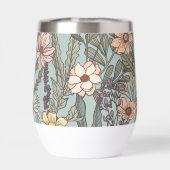 Seafoam Pink Yellow Retro Wildflower (Rückseite)