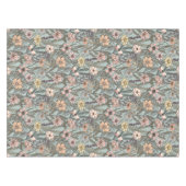 Seafoam Pink Yellow Retro Wildflower Tischdecke (Vorderseite (Horizontal))