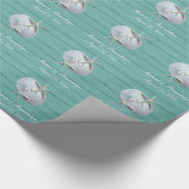 Seafoam Rustic Sand Dollar Starfish Geschenkwrake Geschenkpapier (Ecke)