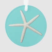 Seafoam Sand Dollar Tropischer Weihnachtsurlaub Ornament (Rückseite)