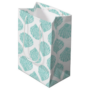 Seafoam Seashell-Muster Mittlere Geschenktüte
