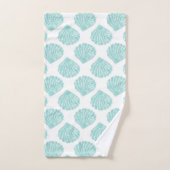 Seafoam Seashell Pattern Badhandtuch Set (Handtuch)
