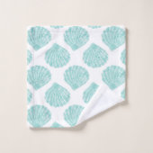 Seafoam Seashell Pattern Badhandtuch Set (Waschlappen)