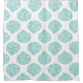 Seafoam Seashell Pattern Duschvorhang (Vorderseite)