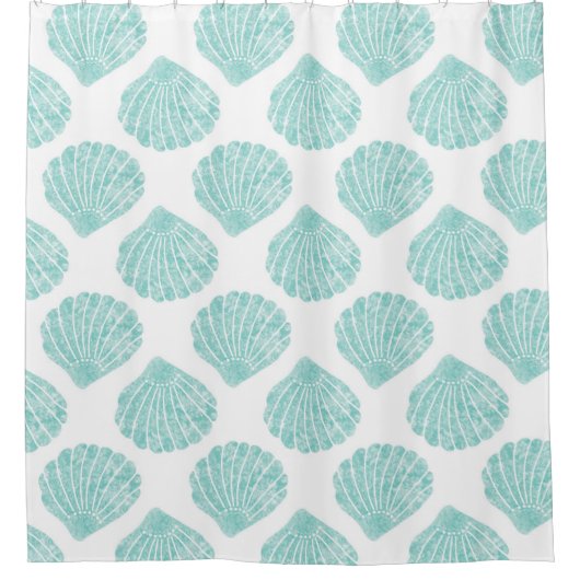 Seafoam Seashell Pattern Duschvorhang (Vorderseite)