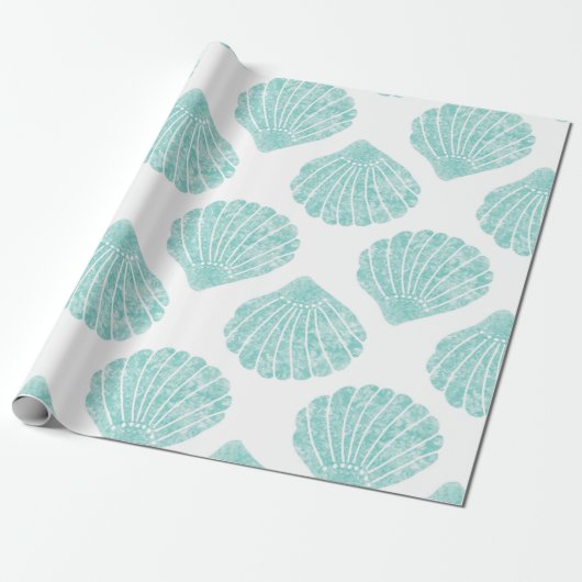 Seafoam Seashell Pattern Geschenkpapier (Ungerollt)