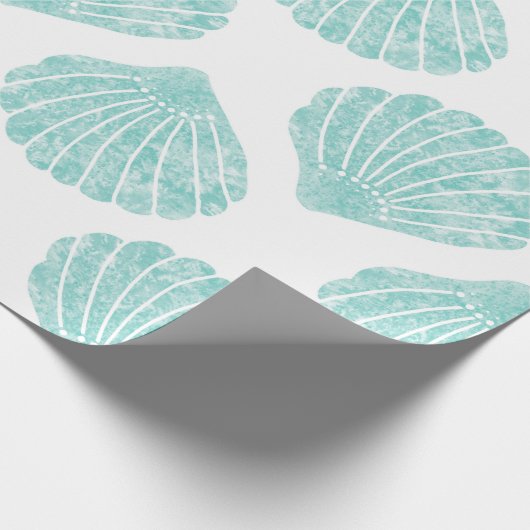 Seafoam Seashell Pattern Geschenkpapier (Ecke)