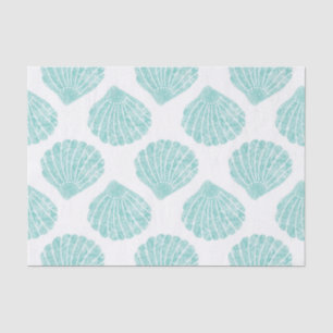 Seafoam Seashell Pattern Seidenpapier