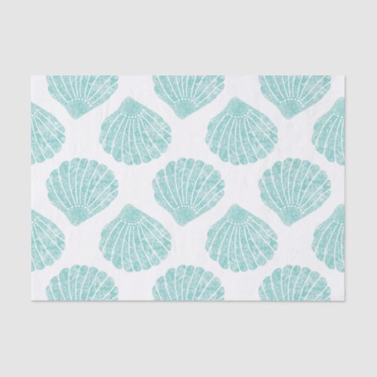 Seafoam Seashell Pattern Seidenpapier (Vorderseite)