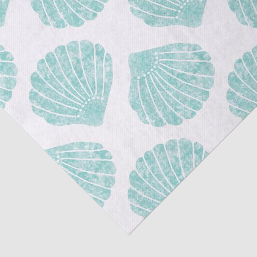 Seafoam Seashell Pattern Seidenpapier (Ausschnitt)