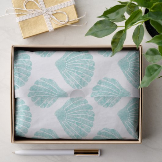 Seafoam Seashell Pattern Seidenpapier (Geschenk)