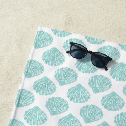 Seafoam Seashell Pattern Strandtuch (Beispiel)