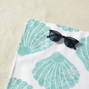 Seafoam Seashell Pattern Strandtuch