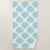 Seafoam Seashell Pattern Strandtuch (Vorderseite)